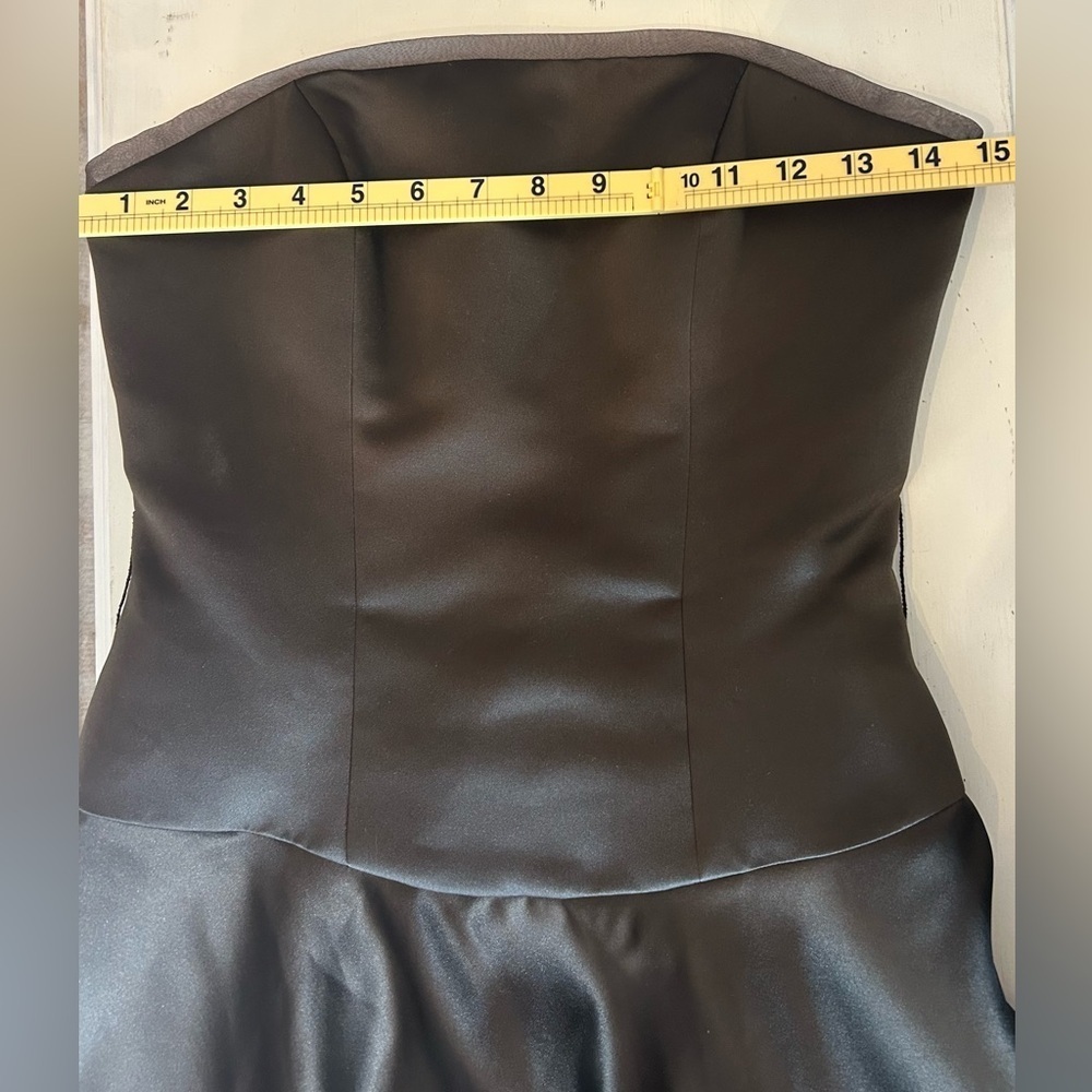 VTG Mori Lee by Madeline Gardner Sz 6 Chocolate Brown Strapless Event Dress - Picture 5 of 11